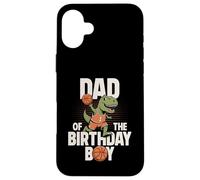 Carcasa para iPhone 16 Plus Papá del cumpleaños niño T-Rex Dino Baloncesto cumpleaños