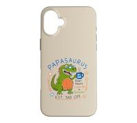 Carcasa para iPhone 16 Plus Papasaurus Number One Dad Funny Dinosaur Rex Día del Padre