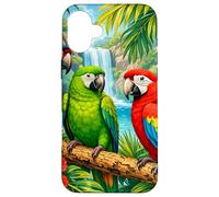 Carcasa para iPhone 16 Plus Paraíso de la Selva de la Cascada de Loros