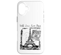 Carcasa para iPhone 16 Plus Paris with Love from Paris France French Postcard