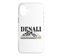 Carcasa para iPhone 16 Plus Parque Nacional Denali Montañas Alaska Naturaleza Senderismo Retro