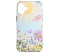Carcasa para iPhone 16 Plus Pastel Sun Meadow Luna Moth and Butterfly