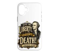 Carcasa para iPhone 16 Plus Patrick Henry Give Me Liberty or Death Cita histórica