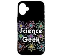 Carcasa para iPhone 16 Plus Patrón de átomos geniales y Divertidos de Science Geek