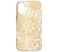Carcasa para iPhone 16 Plus Patrón Mandala de Flor Amarilla Boho Floral Elegante