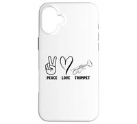 Carcasa para iPhone 16 Plus Paz Amor Trompeta Orgulloso Hombres Mujeres Trompetista