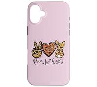 Carcasa para iPhone 16 Plus Peace Love Easter Bunny For Women with Sunflower and Rabbit