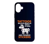 Carcasa para iPhone 16 Plus Pegatinas Tattoos Because Being An Adult Is Hard I Merece