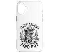 Carcasa para iPhone 16 Plus Pelusa Alrededor Descubra Gato Enojado Cowboy Critter Western