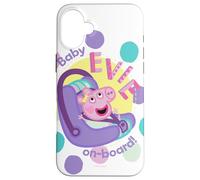 Carcasa para iPhone 16 Plus Peppa Pig Baby Evie On Board