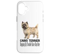 Carcasa para iPhone 16 Plus Perro Cairn Terrier desenterrando Problemas Desde el Primer día Mascota