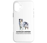 Carcasa para iPhone 16 Plus Perro Pastor Australiano orgullosamente Propiedad de un señor Supremo Australiano