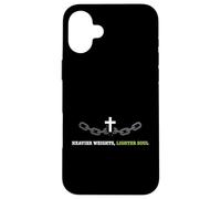 Carcasa para iPhone 16 Plus Pesos más Pesados más Ligero Alma Cristiana fe Fitness Atleta