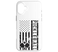 Carcasa para iPhone 16 Plus Pickleball Is My Therpy Bandera Americana para Pickle Ball