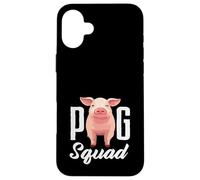 Carcasa para iPhone 16 Plus Pig Squad Team Crew Farmer Group Farm Animal Rosa