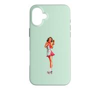 Carcasa para iPhone 16 Plus Pin Up Girl Bastante Morena Patines Patines Piernas