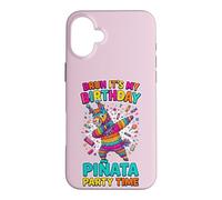 Carcasa para iPhone 16 Plus Piñata Birthday Time Brush It's My Birthday Party Birthday para niños