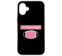 Carcasa para iPhone 16 Plus Pink Face Mask Survivor Cure Cancer Patients