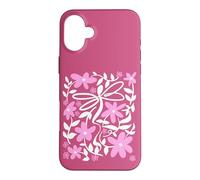 Carcasa para iPhone 16 Plus Pink Floral Daisy Dragonfly Botanical Wildflower Vine Garden