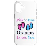 Carcasa para iPhone 16 Plus Pink Or Blue Grammy Loves You Baby Girl Or Boy Pronto