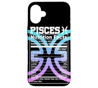 Carcasa para iPhone 16 Plus Piscis Información Nutricional Signo del Zodíaco Astrología Azul Púrpura