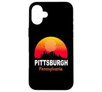 Carcasa para iPhone 16 Plus Pittsburgh Pennsylvania State USA Vintage Sunset City