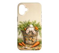 Carcasa para iPhone 16 Plus Plantas Jardinero Botánico Floral Divertido Conejo Kawaii Zanahoria