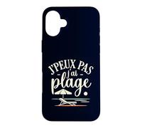 Carcasa para iPhone 16 Plus Playa Francesa de Verano Relajado J'peux Pas J'Ai Plage