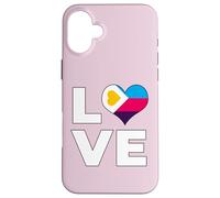 Carcasa para iPhone 16 Plus Poliamor Bandera Amor Corazón Poliamoroso