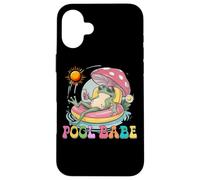 Carcasa para iPhone 16 Plus Pool Babe Lindo Rana Seta Retro Verano Vibes