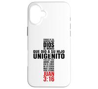 Carcasa para iPhone 16 Plus Porque de Tal Manera Amo a Dios - Mensajes Biblicos Cristianos