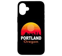 Carcasa para iPhone 16 Plus Portland Oregon Vintage Retro Sunset City State USA