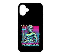 Carcasa para iPhone 16 Plus Poseidón Mitología Griega Antigua Grecia Estilo Vaporwave