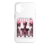 Carcasa para iPhone 16 Plus Póster sarcástico Divertido de semitono sarcástico de anatomía Esqueleto Rosa gótico