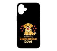 Carcasa para iPhone 16 Plus Powered by Golden Retriever Love Dog Lover