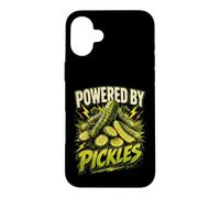 Carcasa para iPhone 16 Plus Powered by Pickles Funny Pickle Saying Humor Joke Gag