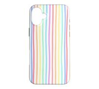 Carcasa para iPhone 16 Plus Preppy Striped Summer Rainbow Stripes
