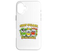 Carcasa para iPhone 16 Plus Problema del hoyo 19, Fairway to Bar Carrito de Golf Beer Crew Back 9