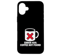 Carcasa para iPhone 16 Plus Programmer Coder Error 404 Coffee Not Found Tech