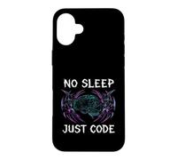 Carcasa para iPhone 16 Plus Programmer Hacker No Sleep Just Code Cyberpunk Brain
