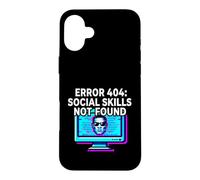 Carcasa para iPhone 16 Plus Programmer Introvert Error 404 Social Skills Not Found
