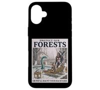 Carcasa para iPhone 16 Plus Proteger Nuestros bosques Criaturas críptidas Divertidas Ambiental