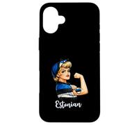 Carcasa para iPhone 16 Plus Proud Strong Estonian Girl Woman Girlfriend Estonia Flag