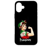Carcasa para iPhone 16 Plus Proud Strong Iranian Girl Woman Girlfriend Iran Flag