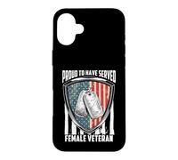 Carcasa para iPhone 16 Plus Proud To Have Served Female Veteran Day 4th of July