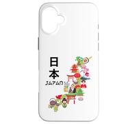 Carcasa para iPhone 16 Plus Proudly from Japan, Cool Japan Culture Map Graphic Designs