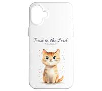 Carcasa para iPhone 16 Plus Proverbs 3:5 Trust in The Lord - Women Girls Cat Verse