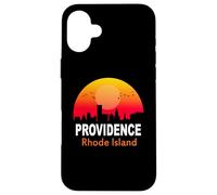 Carcasa para iPhone 16 Plus Providence Rhode Island Vintage Retro Sunset City State USA