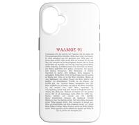 Carcasa para iPhone 16 Plus Psalms 91 Bible Verse Protection Safety Blessing Greek