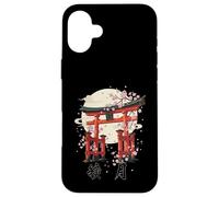 Carcasa para iPhone 16 Plus Puerta Japonesa Torii Cherry Blossom Art Japón Cultura Kanji
